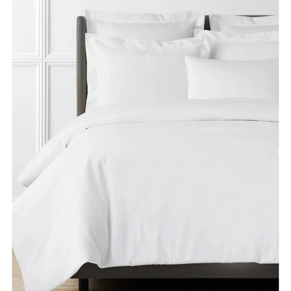 The Company Store Legends Hotel King Duvet Cover White Supima Cotton Sateen DS29